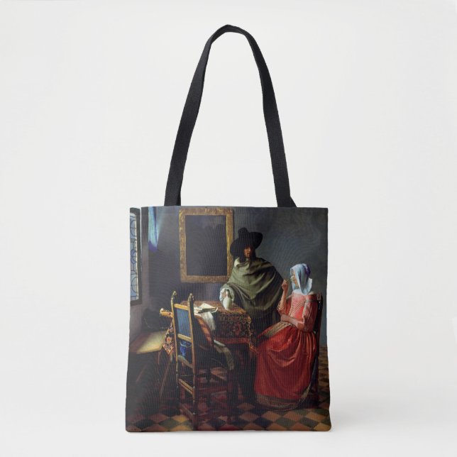 Bolso De Tela Johannes Vermeer - La copa de vino (Anverso)