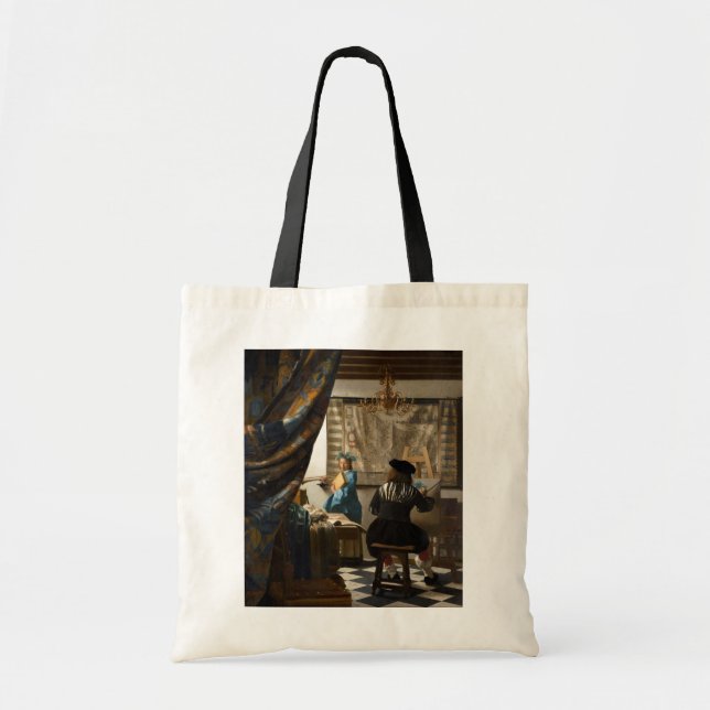 Bolso De Tela Johannes Vermeer - La historia de la pintura (Frente)