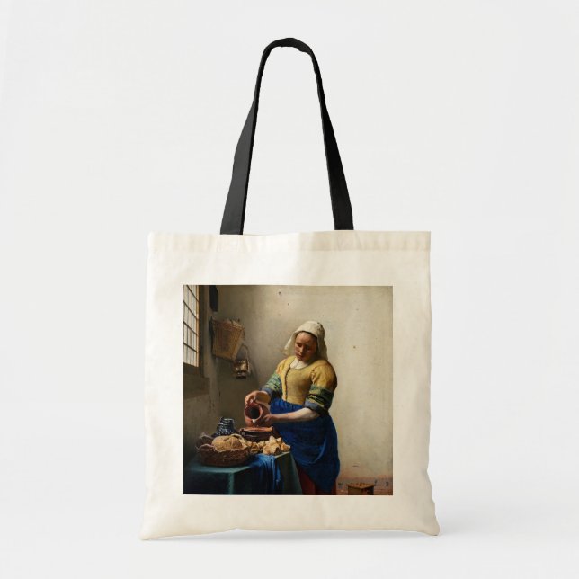 Bolso De Tela Johannes Vermeer - La Milkmaid (Frente)