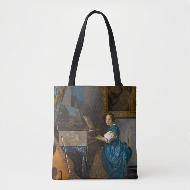 Bolso De Tela Johannes Vermeer - Lady sentada en un Virginal (Anverso)