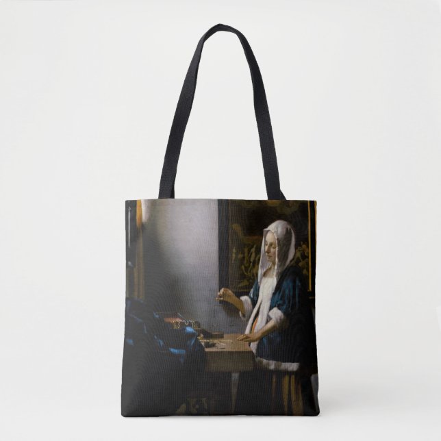 Bolso De Tela Johannes Vermeer - Mujer con equilibrio (Anverso)