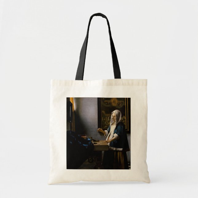 Bolso De Tela Johannes Vermeer - Mujer con equilibrio (Frente)