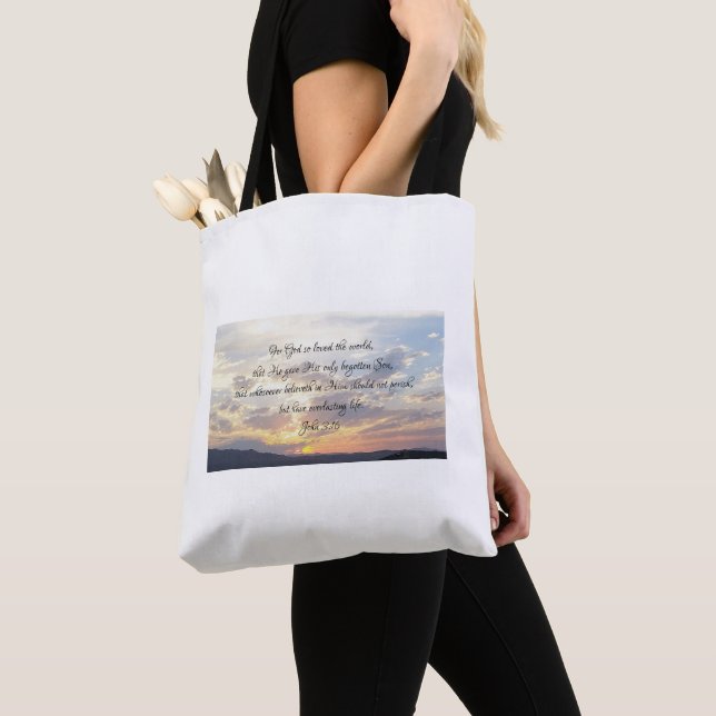 Bolso De Tela John 3:16 Houlder Tote Bag (Detalle)