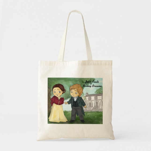 Bolso De Tela John Keats y Fanny Brawne (Frente)
