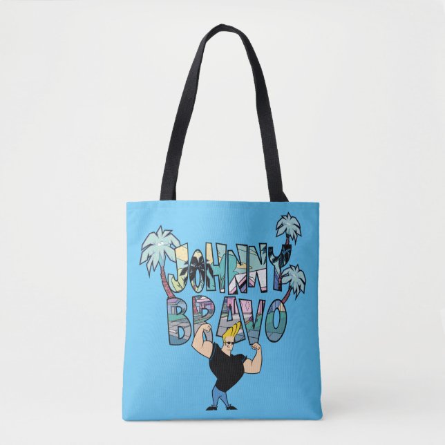Bolso De Tela Johnny Bravo Palm Tree Name (Anverso)