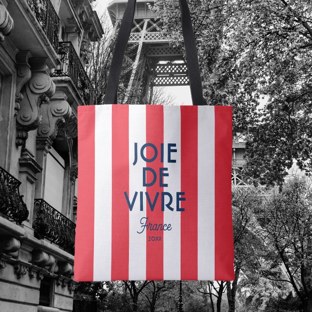 Bolso De Tela Joie De Vivre Francia Red Cabana Stripe Francés (Subido por el creador)