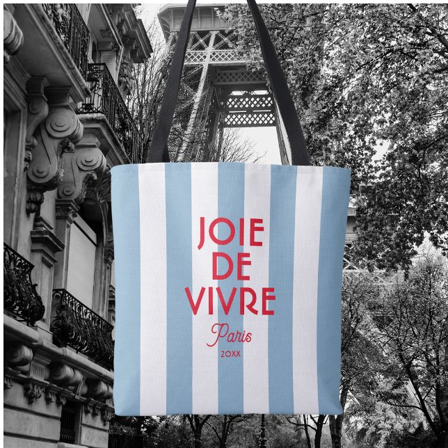 Bolso De Tela Joie De Vivre Paris Banda Francesa Azul (Subido por el creador)
