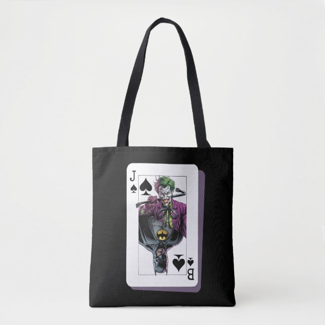 Bolso De Tela Joker and Batman Spade Playing Card Illustration (Anverso)