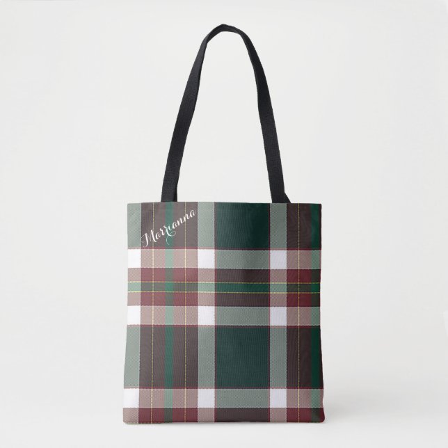 Bolso De Tela Jolly Holly plaid (Anverso)