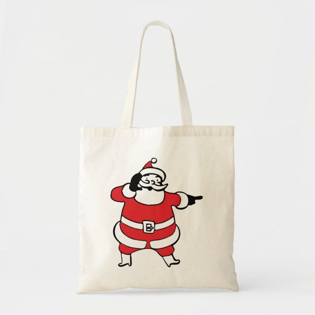 Bolso De Tela Jolly Santa Claus llama a los renos a los Navidade (Frente)