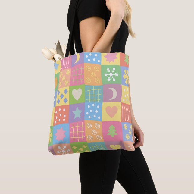 Bolso De Tela JollyKins Pastel Patchwork (Detalle)