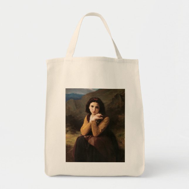 Bolso De Tela Joven doncella de Bouguereau (Frente)