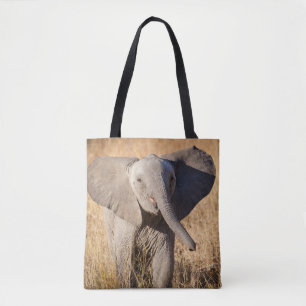 Bolso De Tela Joven elefante de sabana