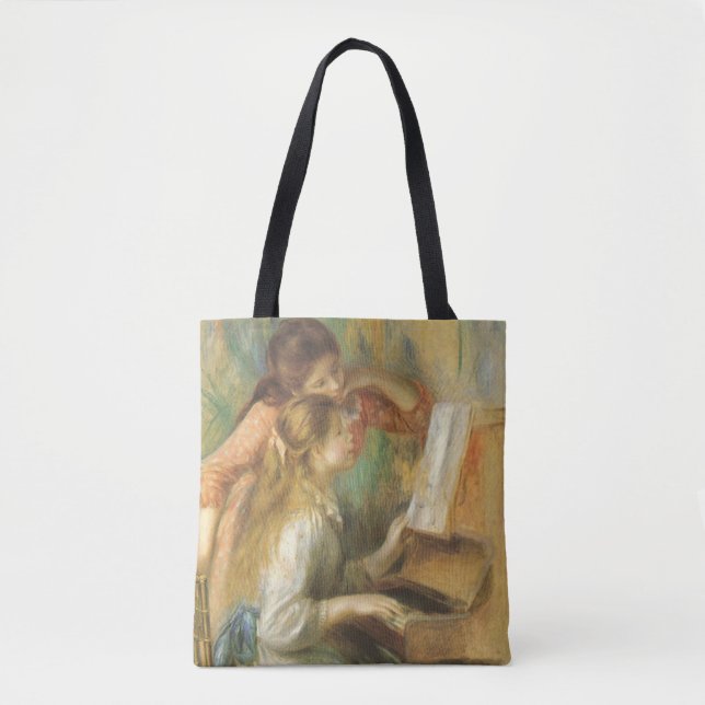Bolso De Tela Jóvenes muchachas al piano de Pierre Renoir (Anverso)