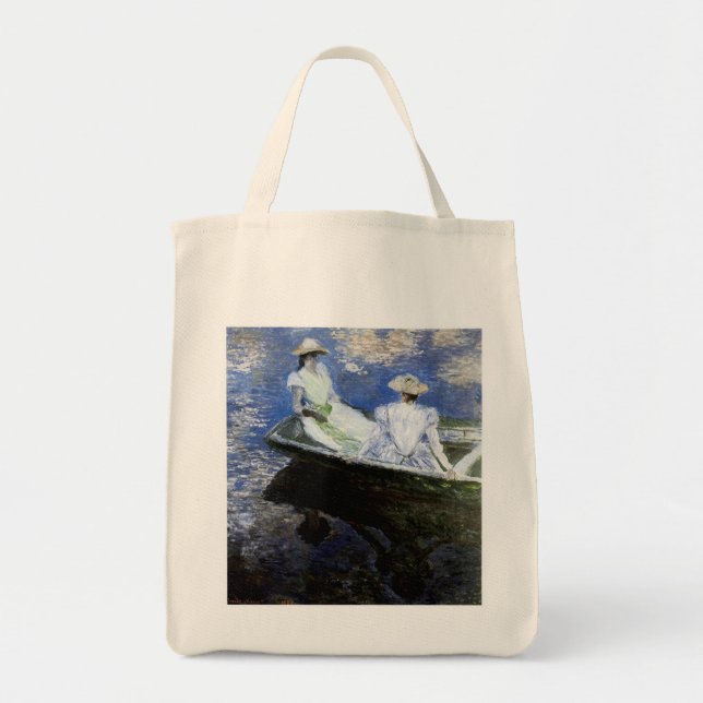 Bolso De Tela Jóvenes muchachas en el bote de remos (Frente)