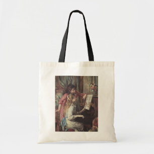 Bolso De Tela Jóvenes muchachas en el piano por Pierre Renoir