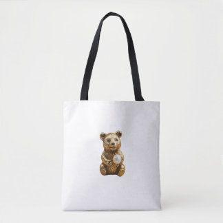 Bolso De Tela Joyería de oso con perla blanca