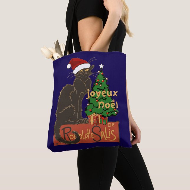 Bolso De Tela Joyeux Noel Le Chat Noir Spoof With Yule Tree (Detalle)
