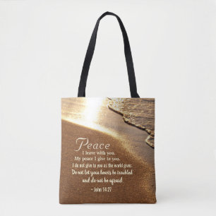 Bolso De Tela Juan 14:27 Jesús Dice: "Paz te dejo"