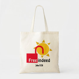 Bolso De Tela Juan 8:36 LIBRE DE VERDAD Personalizable Cristiano