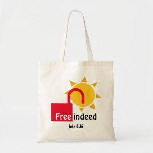 Bolso De Tela Juan 8:36 LIBRE DE VERDAD Personalizable Cristiano