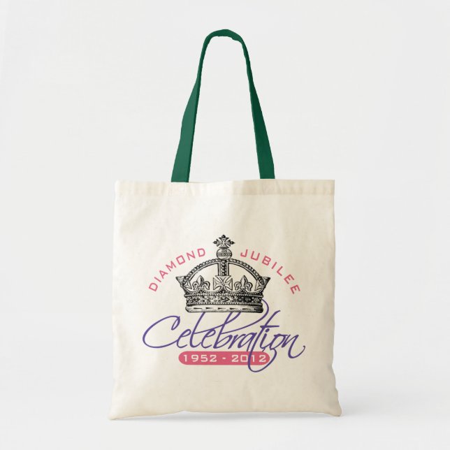 Bolso De Tela Jubileo de diamante británico - recuerdo real (Frente)