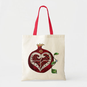 Bolso De Tela Judaica Pomegranate Heart Hanukkah Rosh Hashanah