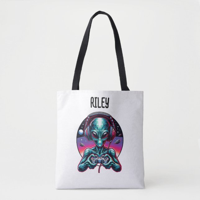 Bolso De Tela Juego Alien Extraterrestres Ser Personalizado (Anverso)