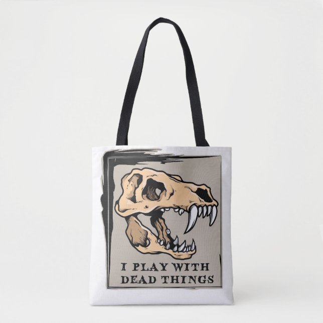 Bolso De Tela "Juego Con Cosas Muertas" Paleontología Tote Bag (Anverso)
