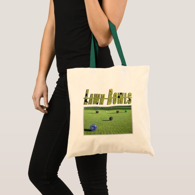 Bolso De Tela Juego De Bolas De Césped Y Logo, (Anverso (producto))