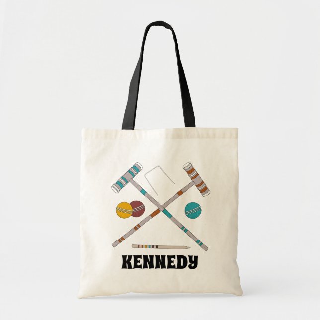 Bolso De Tela Juego de croquet, juegos de césped personalizados (Frente)