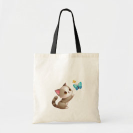 Bolso De Tela Juego de gato color rosa gris claro azul amarillo 