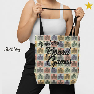 Bolso De Tela Juego divertido de tablero de cheques de menú Gray