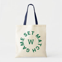 Juego Set Match Monograma Verde Asa Naval Tenis