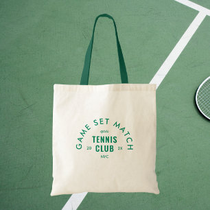 Bolso De Tela Juego Set Partido Après Club de Tenis Manija Verde