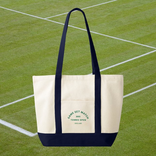 Bolso De Tela Juego Set Partido Cresta Verde Trim Navy Tenis (Subido por el creador)