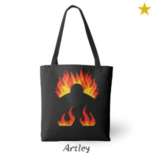 Bolso De Tela Juegos de Mesa Cool Meeple En Llamas