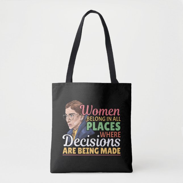 Bolso De Tela Juez de abogada feminista de Ruth Bader Ginsburg (Anverso)
