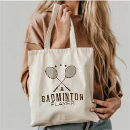 Bolso De Tela Jugador de bádminton con raquetas Minimalista