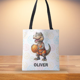 Bolso De Tela Jugador de Baloncesto Dinosaurio Lindo