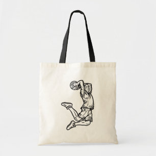 Bolso De Tela Jugador de baloncesto Haciendo Slam Dunk Dark Desi