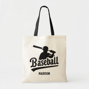Bolso De Tela Jugador de béisbol de color y nombre personalizado