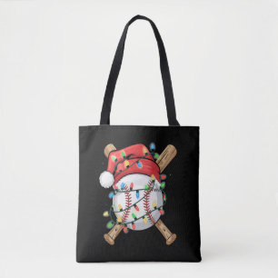Bolso De Tela Jugador de béisbol de Navidad Santa Deportes