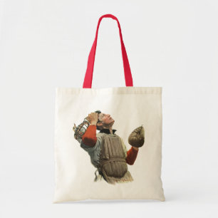 Bolso De Tela Jugador de béisbol deportivo vintage, receptor mir