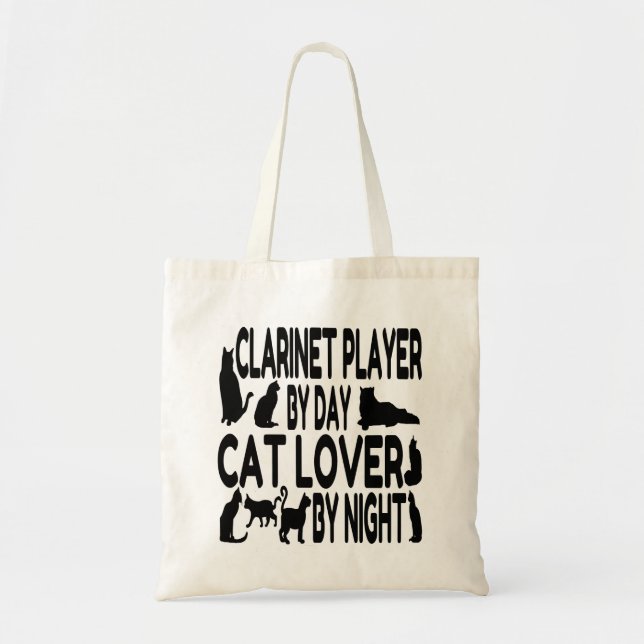 Bolso De Tela Jugador de Clarinet de Cat Lover (Frente)