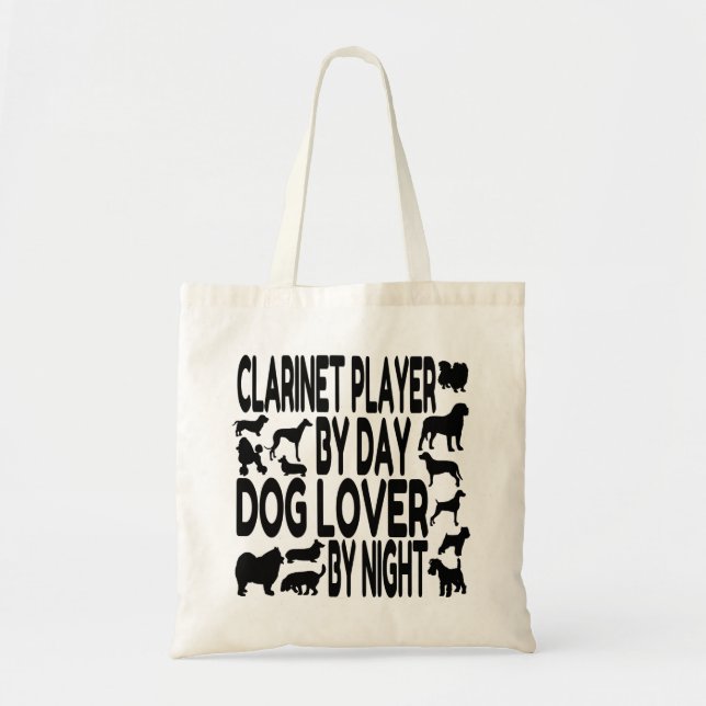 Bolso De Tela Jugador de Clarinet Perro Lover (Frente)