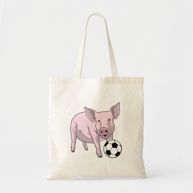 Bolso De Tela Jugador de fútbol de cerdo (Frente)