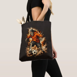 Bolso De Tela Jugador de Fútbol Esqueleto Streetwear Caricatura 