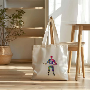 Bolso De Tela Jugador de Hockey Colorido