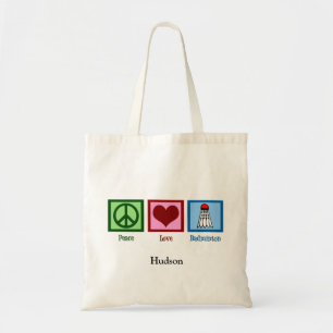 Bolso De Tela Jugador de la Badminton de Peace Love Personalizad